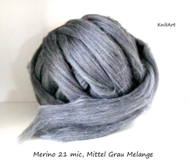 Uni Merino Mittel Grau, Melange